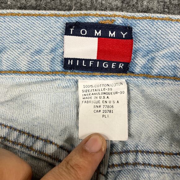 Tommy Hilfiger Jeans Mens 35x30 Light Wash Straight Leg Vintage Denim - Picture 7 of 11